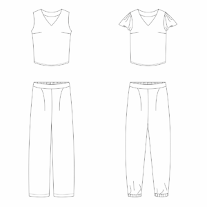 Bel' Etoile papieren patroon Nia top en broek voor dames & tieners