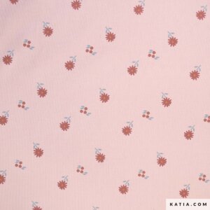Katia 2210 Micro Corduroy Print 4 pink retro flowers