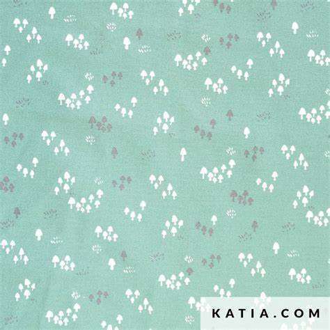 Katia 2210 Viyella Cotton Print 3 green mushrooms