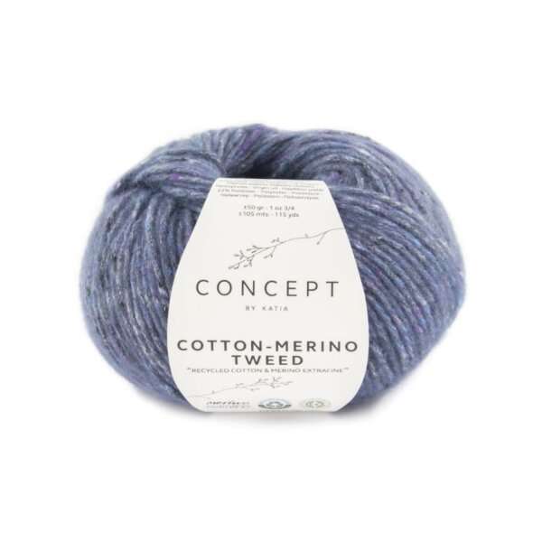 Katia Cotton-merino tweed 508 - Blauw