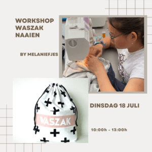 Zondag 18/6 Workshop Kids: Gepersonaliseerde waszak naaien