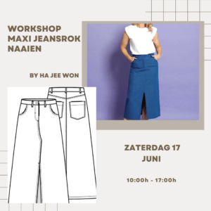 Zaterdag 17/6 Workshop Maxi Jeansrok Naaien