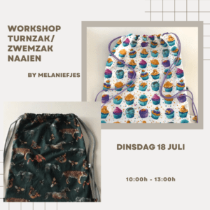 Dinsdag 18/7: Workshop Turnzak Naaien