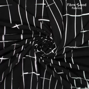 Fibre Mood Special 2 Woven Viscose-Tencell crossed Lines Zwart