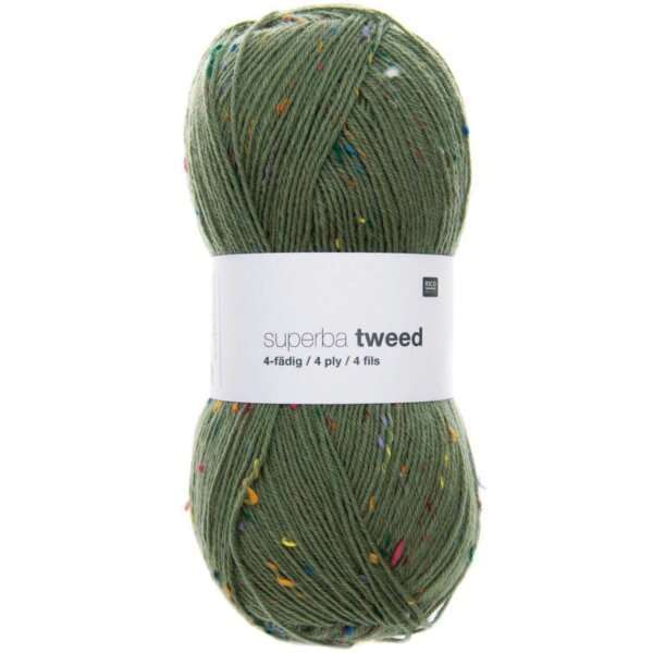 Rico Sokkenwol Superba Tweed Kleur 005-Olive