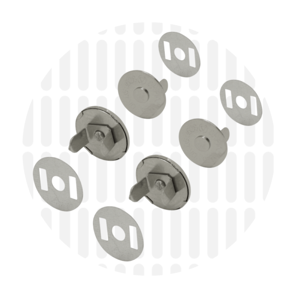 Magneetsluiting 18mm Gun Metal (set van 2 stuks)