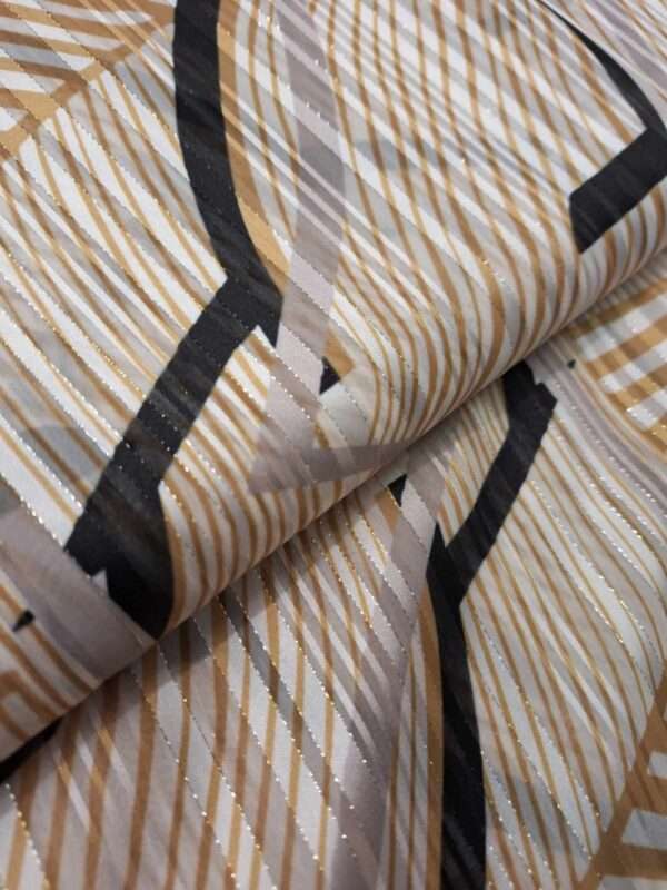 Chiffon beige zwart abstract Knip golden signature*