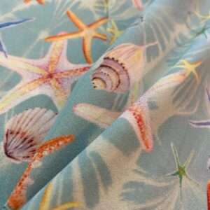 Crepe print Sea life Dusty Green*