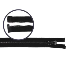 Deelbare Rits Metaal 70cm, Zwart Nikkel