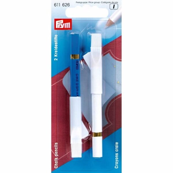 Prym Krijtpotloden wit/blauw (2st)
